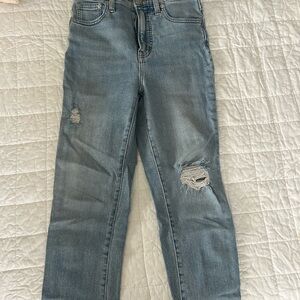 Madewell Light Blue Distressed Straight Leg Jeans
